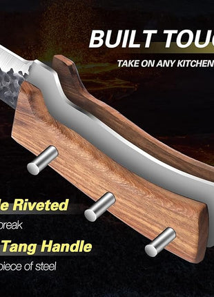 Huusk Knives from Japan, Boning Knife for Meat Cutting 6 inch, Butcher Knife for Brisket Trimming, Viking knife with Sheath, Full Tang Kitchen Utility Knife, Gift for Fathers