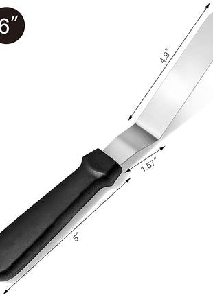 New Star Foodservice 38156 Angled Icing Spatula, 6-Inch Blade, 11-Inch Overall, Silver