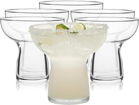 Libbey Stemless Margarita Glasses Set of 6, 10.25 ounces Classic Margarita Glasses Lightweight, Fancy Glassware Set for Celebrations
