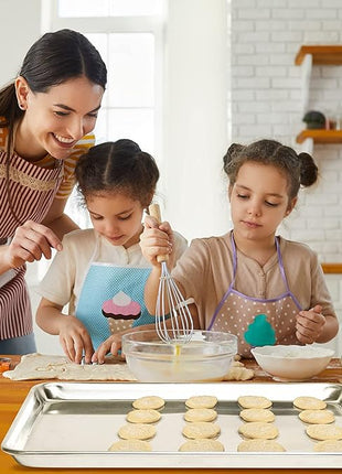 KITCHENATICS Premium Quality Half Sheet Size Baking Pans, Nonstick Cookie Sheets for Baking, Oven Safe Baking Sheet Pans, Heavy Duty 1/2 Commercial Baking Sheets for Oven - 13.1" x 17.9" IN, Set of 2