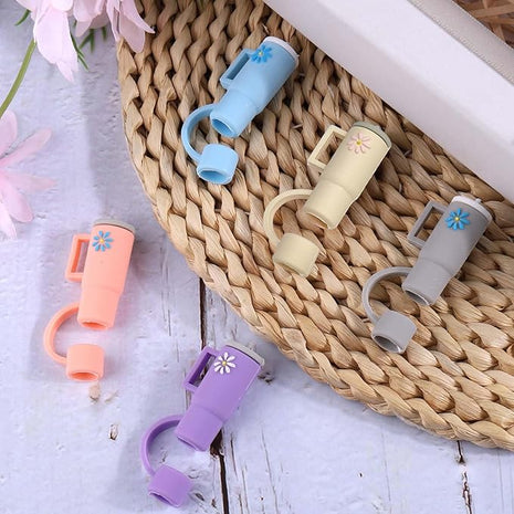 AIERSA 5Pcs Silicone Straw Cover Cap Compatible with 30&40 Oz Tumblers, Straw Tip Covers for Cups Accessories