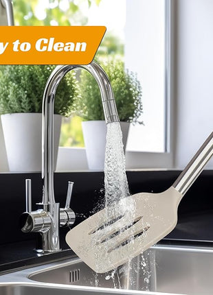 Kitchen Utensils Set of 4 Pack,Silicone Kitchen Utensils Set for Nonstick Cookware,Perfect for Baking and Mixing,Spatula Set BPA Free,Dishwasher Safe,Khaki