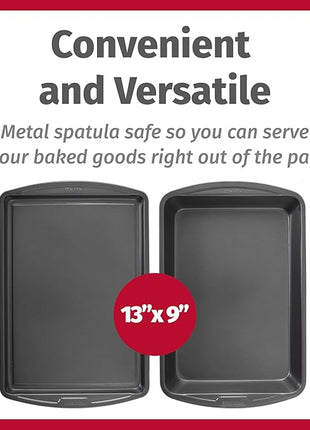 GoodCook Everyday Nonstick Steel 5-Piece Bakeware Set, Gray, Includes Cookie Sheet, Cake Pan, Loaf Pan, Muffin Pan, and Roast Pan, Durable and Scratch-Resistant Baking Set