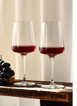 Krosno Red Wine Glasses | Elegant Design | Set of 6 | 16.9 oz | Infinity Collection | Ideal for Home, Restaurants and Receptions | Dishwasher Safe | Lead-Free Crystal Glass