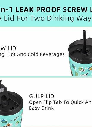 BJPKPK 18oz Stainless Steel Insulated Tumbler With lid And Straw Travel Coffee Thermal Tumblers Cup For Women And Men,Spring Party Green