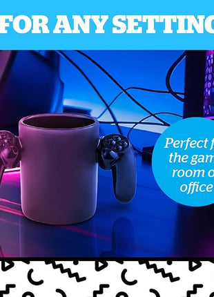 BigMouth Inc. Game Over Ceramic Coffee Mug, Video Game Controller Handle Cup, Gamer Gift, Holds 14 Ounces
