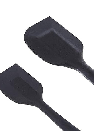 Amazon Basics Non-Stick Heat Resistant Rectangular Silicone Spatula Set, 2 Small & 2 Large Spatulas, Black, Pack of 4