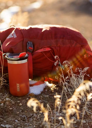 WACACO Octaroma Lungo Vacuum Insulated Coffee Mug, Double-wall Stainless Steel Travel Tumbler With Drinking Lid, 10 fl oz(300ml)， Carmine Red