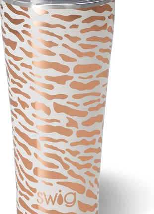 Swig Life 32oz Insulated Tumbler, Travel Coffee Tumbler with Lid, Cup Holder Friendly Travel Coffee Mug, Stainless Steel with Lid (Glamazon Rose)