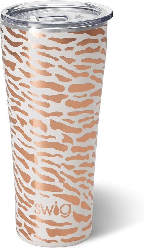 Swig Life 32oz Insulated Tumbler, Travel Coffee Tumbler with Lid, Cup Holder Friendly Travel Coffee Mug, Stainless Steel with Lid (Glamazon Rose)