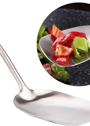 Wok Spatula and Ladle,304 Stainless Steel Utensils.Suitable for home use, hotel, restaurant.13.7-15Inch
