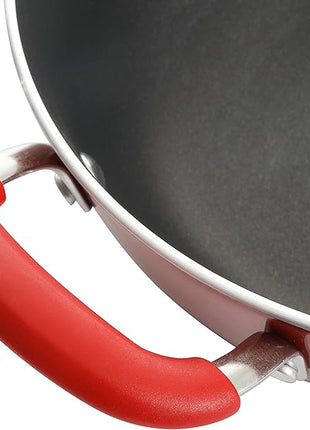 Kenmore Elite Andover Nonstick Platinum Forged Aluminum Cookware Set, 10-Piece, Red Gradient