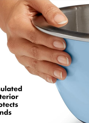 OXO Good Grips 3-Piece Stainless Steel Mixing Bowl Set - Blue/Gray