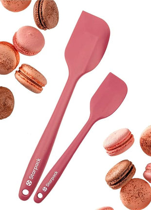 Starpack 'Scrape & Stir' Silicone Spatula Set (2 Pcs) - Heat Resistant Spatulas Set 600°F - Food Grade Kitchen Spatulas - LFGB Grade Nonstick Baking and Cooking Rubber Spatula Set