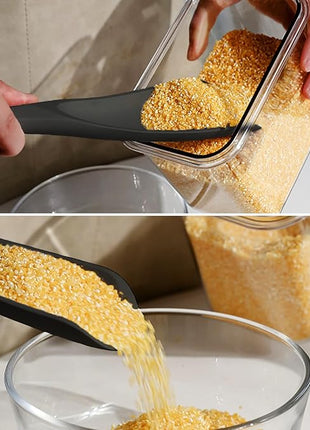 Silicone Spatula Spoon, Great for Both Cooking and Serving Durable BPA-Free Matte Black Silicone, Seamless Design, Safe for Nonstick Cooking Surfaces, 2-Pcs, Black