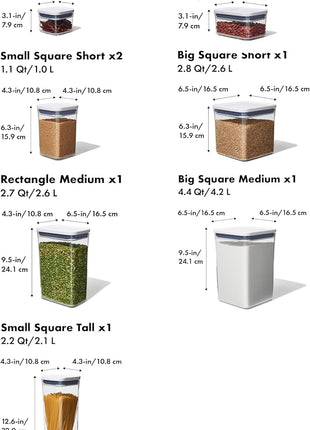 OXO Good Grips 10-Piece POP Container Set for Kitchen Storage, Pantry Organization