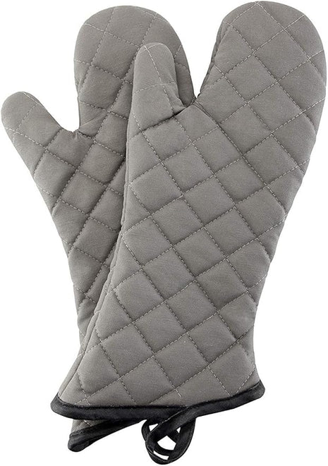 ARCLIBER Oven Mitts 1 Pair of Terry Cloth Lining - Heat Resistant Kitchen Gloves,Flame Oven Mitt Set,15 Inch