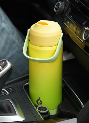 BJPKPK Insulated Water Bottle with Straw Lid, 18oz Thermo Water Bottles, Flex Handle & Non-slip Boot, BPA Free Leak Proof Stainless Steel Metal Thermo, Tumblers, Cups,Twilight Blue