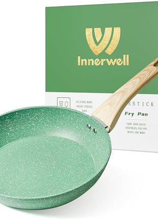 Innerwell Nonstick 9.5 Inch Skillet, Aluminum, Non-Toxic, PTFE & PFOA Free, Suitable for All Stovetops, Easy to Clean, Multipurpose