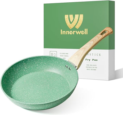 Innerwell Nonstick 9.5 Inch Skillet, Aluminum, Non-Toxic, PTFE & PFOA Free, Suitable for All Stovetops, Easy to Clean, Multipurpose