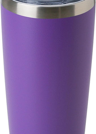 DOMICARE 20oz Stainless Steel Tumbler Bulk with Lid, Double Wall Vacuum Insulated Travel Mug, Powder Coated Coffee Cup (Powder Purple, 1)