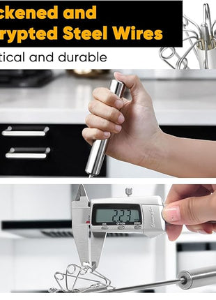 Newness Whizzy Whisk, Stainless Steel Semi Automatic Blender for Home -Versatile Tool for Egg Beater, Milk Frother, Hand Push Whisk - Kitchen Utensil for Blending, Whisking, Beating & Stirring