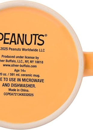 Silver Buffalo Peanuts Halloween Featuring Snoopy and Woodstock in Mummy Costume Wax Resist Ceramic Mug, 20 Ounces