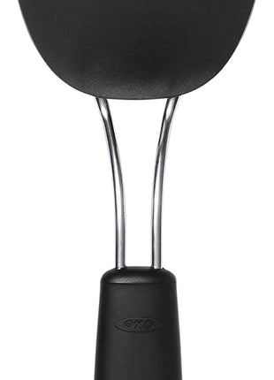 OXO Good Grips Large Silicone Flexible Turner & 65191 Good Grips Nylon Flexible Turner, Black