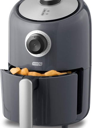 DASH Compact Air Fryer Oven Cooker with Temperature Control, Non-stick Fry Basket, Recipe Guide + Auto Shut off Feature, 2 Quart - Grey