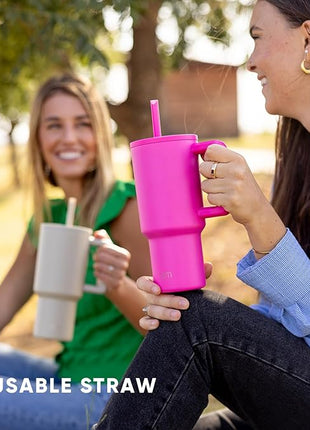 Simple Modern Plastic Reusable Straws | BPA Free and Waste Reducing Plastic Straw for Tumblers and Travel Mugs | Trek Collection | 12 Pack | Clear