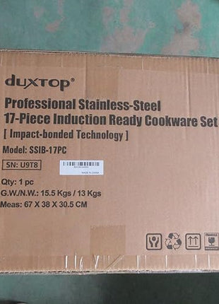 Duxtop Professional Stainless Steel Pots and Pans Set, 17PC Induction Cookware Set, Impact-bonded Technology
