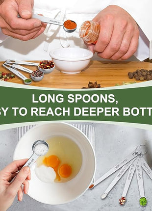 Measuring Cups and Spoons Set, 7 Stainless Steel Nesting Measuring Cups & 7 Spoons, 5 Mini Measuring Spoons & 2 Detachable Rings, Kitchen Gadgets for Cooking & Baking, Set of 21