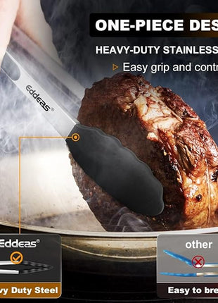 17 & 12 Inch Extra Long Kitchen Tongs with Silicone Tips, Heat Resistant 600 Degrees Silicone Tong, Stainless Steel Tongs for Cooking, Food, Bbq, Grilling, Barbecue, Dishwasher 2 Pack