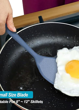 Silicone Spatula Turner Set, High Heat Resistant Spatulas with Seamless One Piece Design, Nonstick Rubber Flippers Utensils for Baking & Cooking,BPA-Free, Starry Blue,11IN