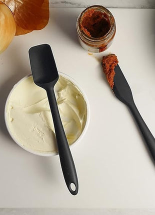 RSVP International (EMS-WH) Ela's Favorite Silicone Spatula, Black, 8" | BPA-Free Silicone | Scrape Batters, Flip Eggs, Ice Cakes, & More | Dishwasher Safe & Heat Resistant | Cooking, Baking & More