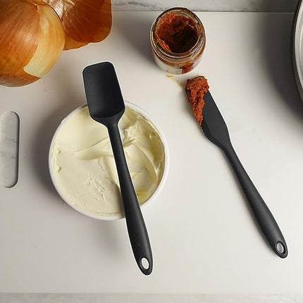 RSVP International (EMS-WH) Ela's Favorite Silicone Spatula, Black, 8" | BPA-Free Silicone | Scrape Batters, Flip Eggs, Ice Cakes, & More | Dishwasher Safe & Heat Resistant | Cooking, Baking & More