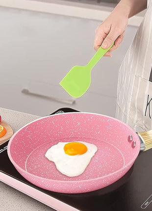 Frying Pan Nonstick, 11 Inch Pink Egg Pan, Non Stick Fry Pan 100% PTFE PFOA-Free Omelet Pan, Toxin-Free Skillets Stone Cookware, Anti-Warp Base with All Stove Tops Available, Induction Compatible