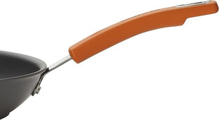 Rachael Ray Brights Hard Anodized Nonstick Frying Pan / Fry Pan / Hard Anodized Skillet - 8.5 Inch, Gray with Orange Handles