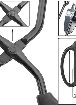 16" Extra Long Scissor Tongs, Stainless Steel Metal Kitchen Tongs for Cooking, Grilling & Serving (Black)