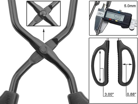 16" Extra Long Scissor Tongs, Stainless Steel Metal Kitchen Tongs for Cooking, Grilling & Serving (Black)