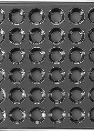 HONGBAKE 48 Cup Mini Muffin Pan, Small Cupcake Pan, Premium Nonstick Muffin Tin for Baking Cheesecake, Dishwasher Safe and Heavy Duty, Carbon Steel