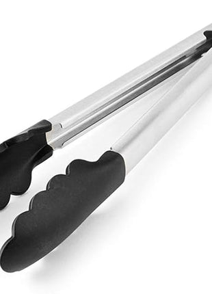 KitchenAid Silicone Tipped Stainless Steel Tongs, 12 Inch, Black