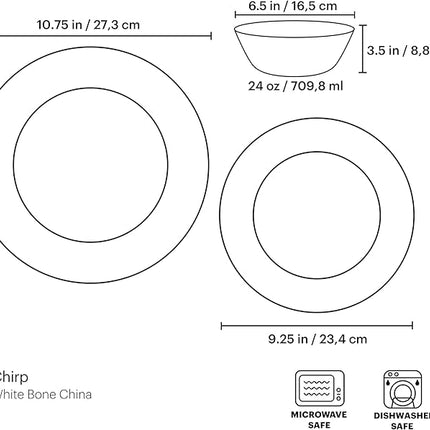 Lenox 896843 Chirp 12-Piece Dinnerware Set