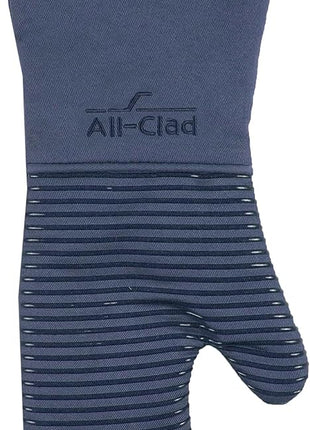 All-Clad Premium Silicone Oven Mitt: Heat Resistant to 500 Degrees - 100% Cotton & Silicone, 14"x7" Pot Holder for Kitchen and Barbeque, (1-Pack), Indigo