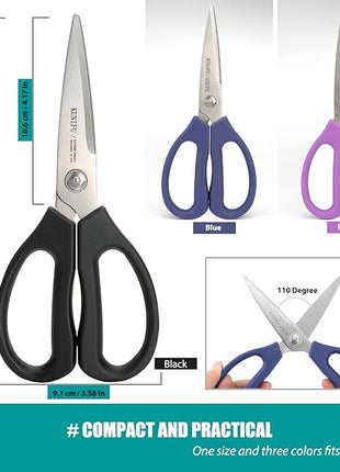 KUNIFU Kitchen Scissors, All Purpose Kitchen Shears, Heavy Duty Come Apart Scissors Gadgets Utensils - Black