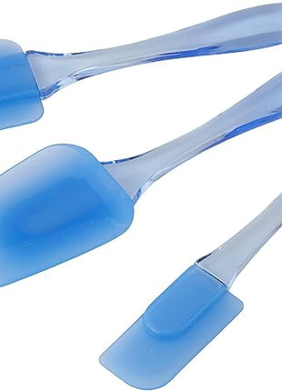 Wilton Easy Flex Silicone Spatula Set - Your Versatile Tools for Mixing, Folding, Scraping, Cooking, Frosting and Serving, Blue, 3-Piece