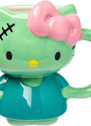 Silver Buffalo Sanrio Hello Kitty Frankenstein Halloween Costume 3D Sculpted Ceramic Mug, 20 Ounces