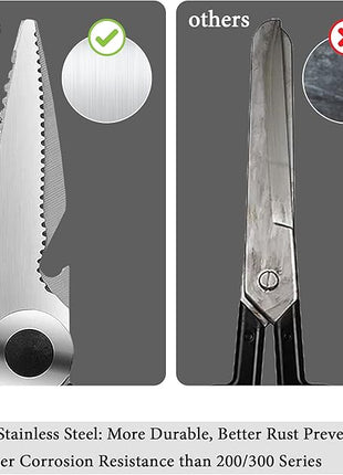 Magnificent Latest Heavy Duty Sharp Kitchen Scissors with Safety Cover and Gift, Multi-Function Kitchen Tool, Utility Kitchen Scissor, Shears for Poultry Fish Meat Vegetables Bone BBQ Nuts (RED)