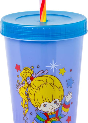 Silver Buffalo Rainbow Brite 4 pack Color Change Plastic Tumbler Set Featuring Rainbow Brite, Patty O’Green, La La Orange, and Shy Violet, 24 Ounces