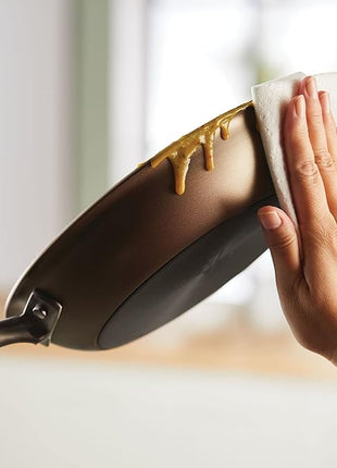 Anolon Advanced Hard Anodized Nonstick Deep Frying Pan/Skillet with Lid, 12 Inch, Aluminum, Bronze